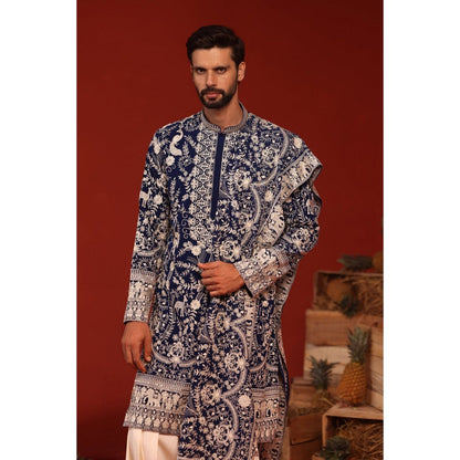 KALPRAAG Charvik Royal Blue Kurta with Patiala Pant and Dupatta