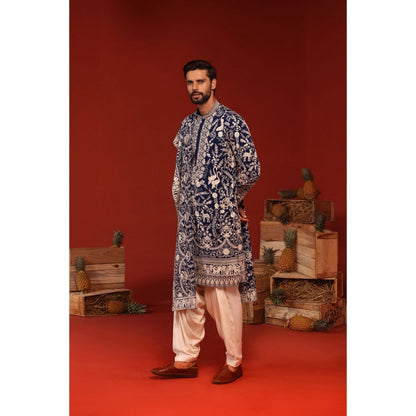 KALPRAAG Charvik Royal Blue Kurta with Patiala Pant and Dupatta