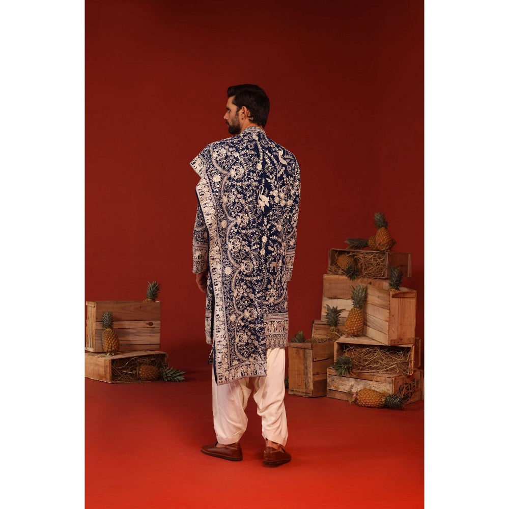 KALPRAAG Charvik Royal Blue Kurta with Patiala Pant and Dupatta