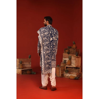 KALPRAAG Charvik Royal Blue Kurta with Patiala Pant and Dupatta