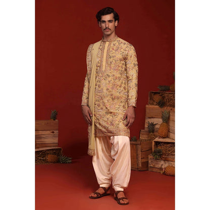KALPRAAG Falak Mehandi Green Kurta with Patiala Pant and Dupatta