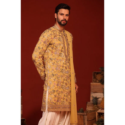 KALPRAAG Vardhan Haldi Yellow Kurta with Patiala Pant and Dupatta