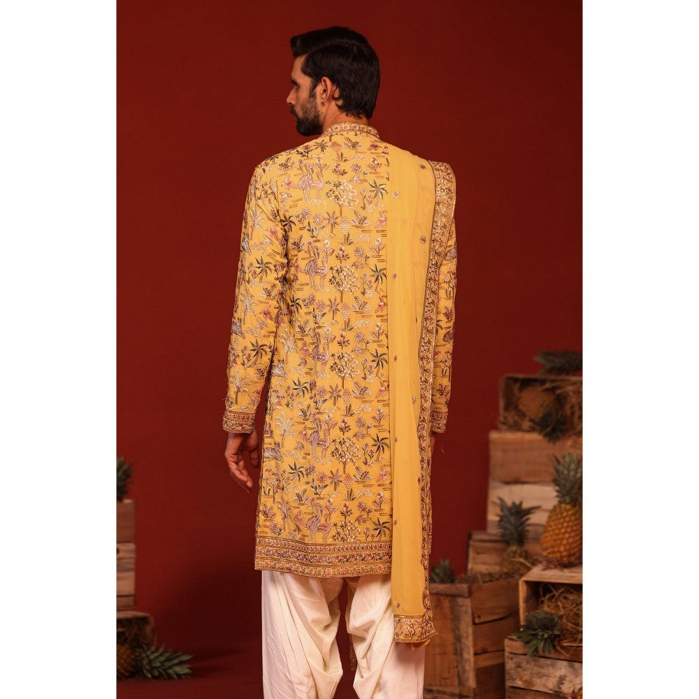 KALPRAAG Vardhan Haldi Yellow Kurta with Patiala Pant and Dupatta