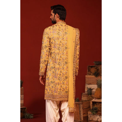 KALPRAAG Vardhan Haldi Yellow Kurta with Patiala Pant and Dupatta