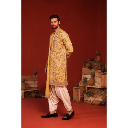 KALPRAAG Vardhan Haldi Yellow Kurta with Patiala Pant and Dupatta