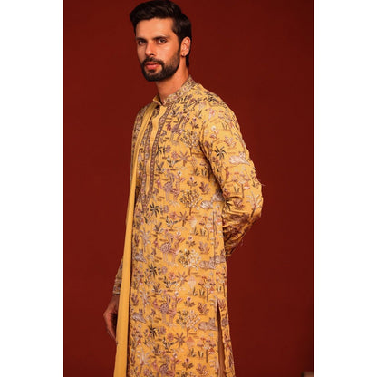 KALPRAAG Vardhan Haldi Yellow Kurta with Patiala Pant and Dupatta