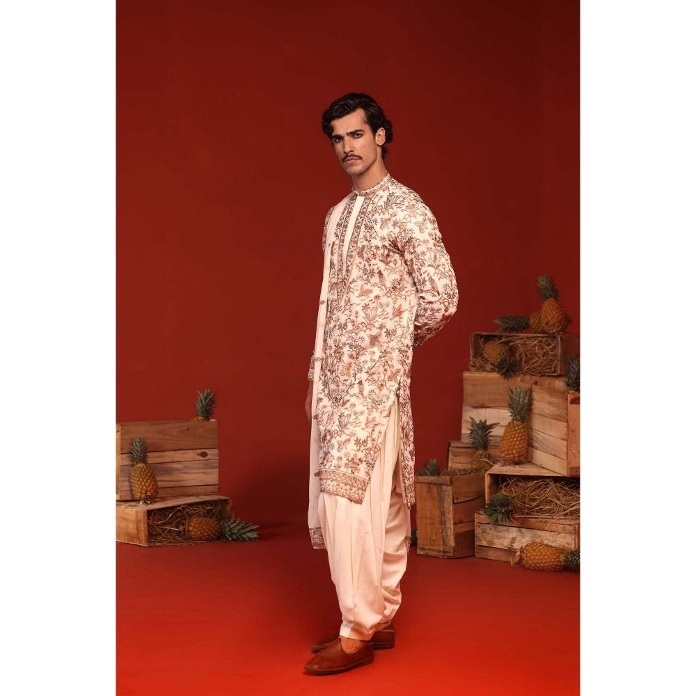 KALPRAAG Sarang Ivory Kurta with Patiala Pant and Dupatta