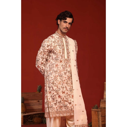 KALPRAAG Sarang Ivory Kurta with Patiala Pant and Dupatta