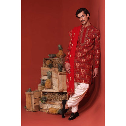 KALPRAAG Shikhar Maroon Kurta with Patiala Pant and Dupatta