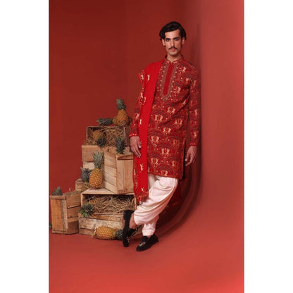 KALPRAAG Shikhar Maroon Kurta with Patiala Pant and Dupatta