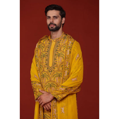 KALPRAAG Chaitanya Haldi Yellow Kurta with Patiala Pant and Dupatta