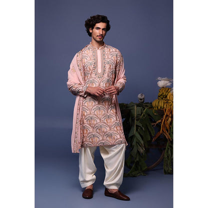 KALPRAAG Pink Viscose Embroidered Kurta with Salwar and Dupatta