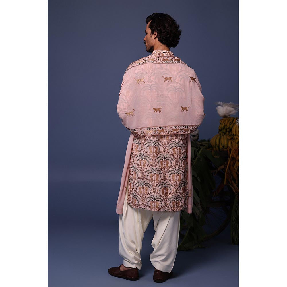 KALPRAAG Pink Viscose Embroidered Kurta with Salwar and Dupatta