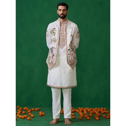 KALPRAAG Forest Ivory Kurta with Jacket and Pant