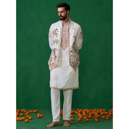 KALPRAAG Forest Ivory Kurta with Jacket and Pant