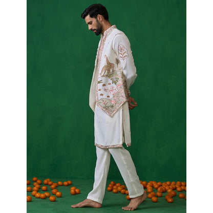 KALPRAAG Forest Ivory Kurta with Jacket and Pant