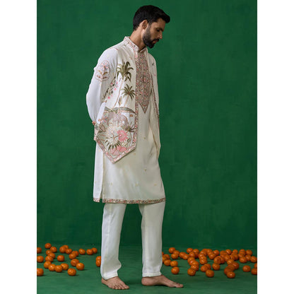 KALPRAAG Forest Ivory Kurta with Jacket and Pant
