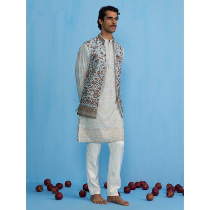 KALPRAAG Gulab Sky Kurta with Jacket and Pant