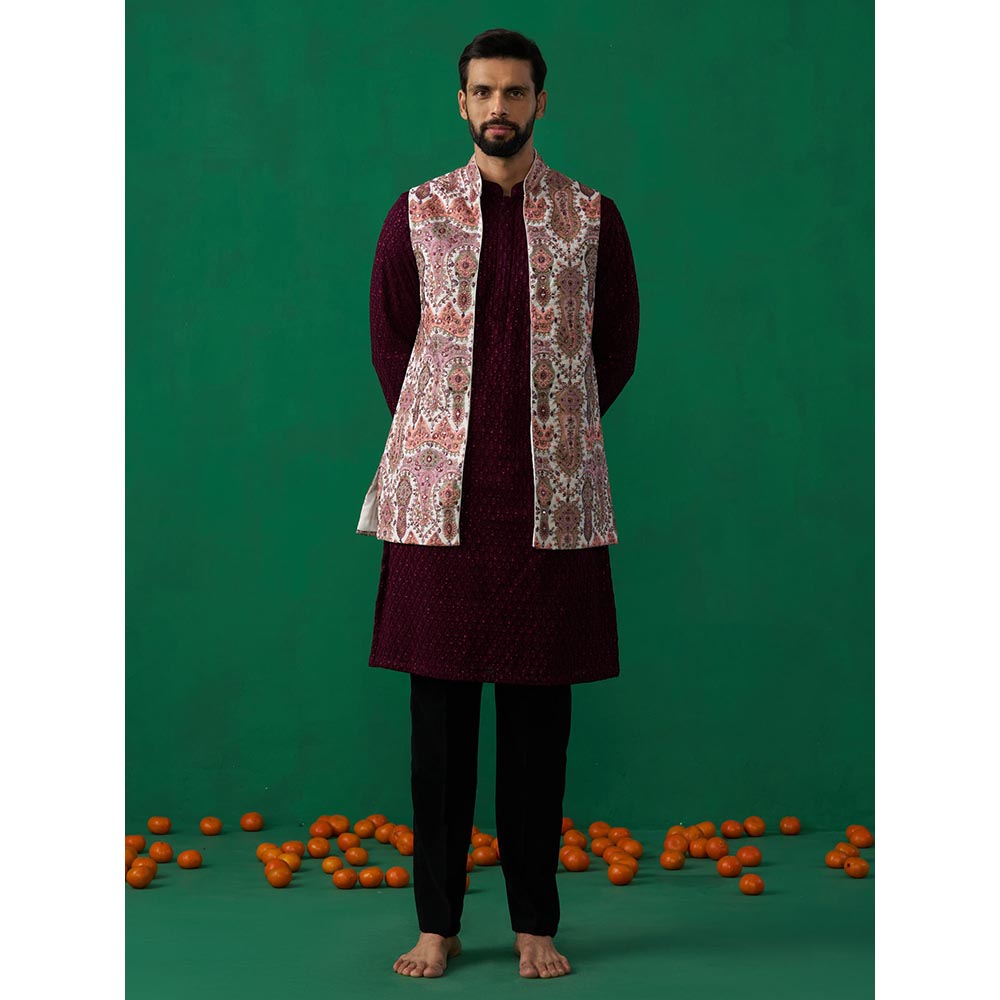KALPRAAG Kashmiri Multi Kurta with Jacket and Pant