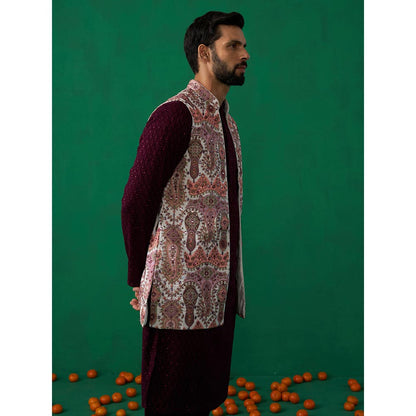 KALPRAAG Kashmiri Multi Kurta with Jacket and Pant