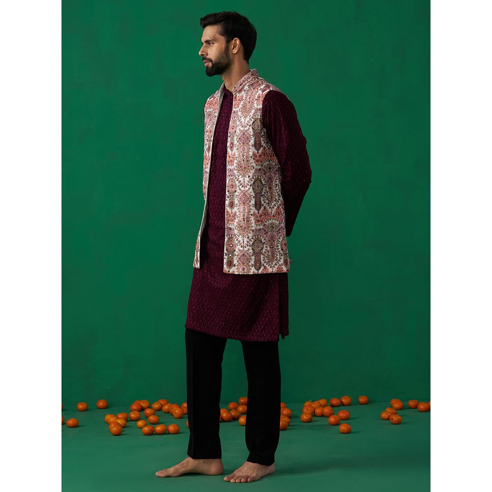 KALPRAAG Kashmiri Multi Kurta with Jacket and Pant