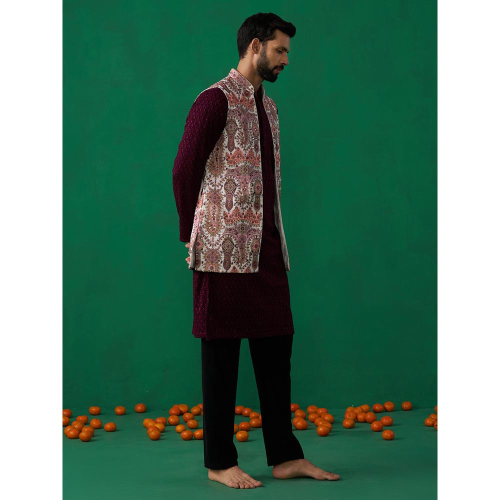 KALPRAAG Kashmiri Multi Kurta with Jacket and Pant