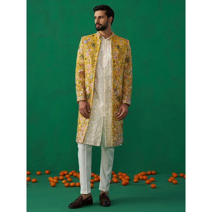 KALPRAAG Poolpankh Haldi Kurta with Jacket and Pant