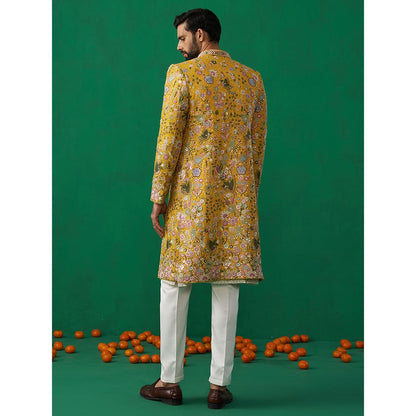 KALPRAAG Poolpankh Haldi Kurta with Jacket and Pant