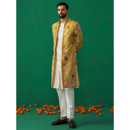 KALPRAAG Poolpankh Haldi Kurta with Jacket and Pant