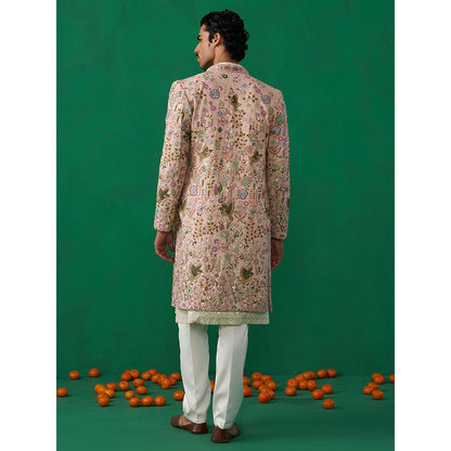 KALPRAAG Phoolpankh Pink Kurta with Jacket and Pant