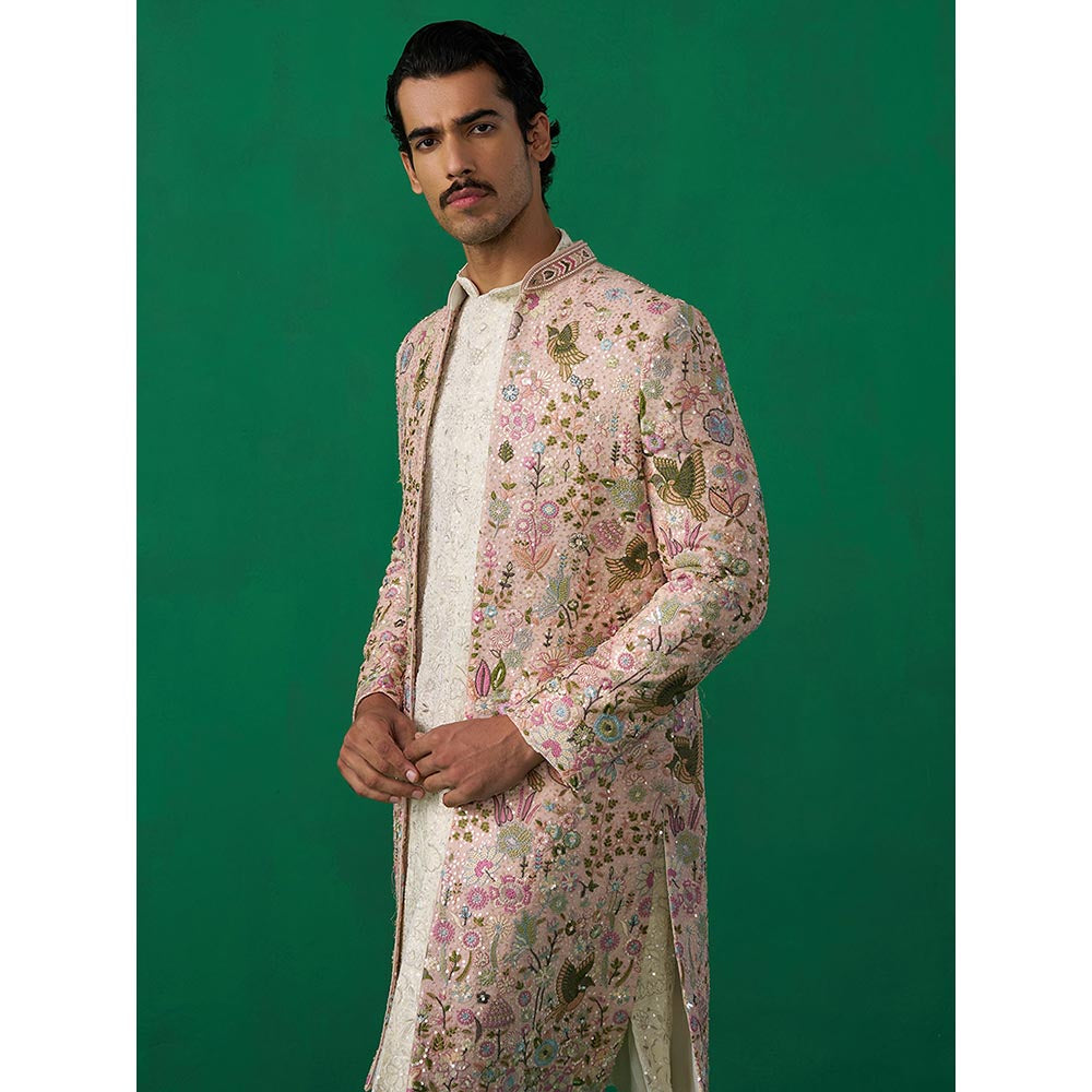 KALPRAAG Phoolpankh Pink Kurta with Jacket and Pant