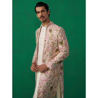 KALPRAAG Phoolpankh Pink Kurta with Jacket and Pant