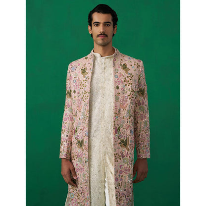 KALPRAAG Phoolpankh Pink Kurta with Jacket and Pant
