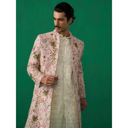 KALPRAAG Phoolpankh Pink Kurta with Jacket and Pant