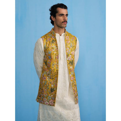 KALPRAAG Poolpankh Haldi Kurta with Jacket and Pant