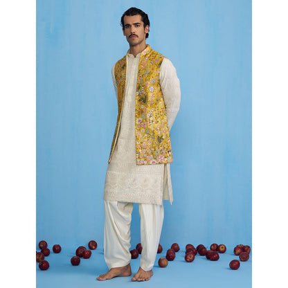 KALPRAAG Poolpankh Haldi Kurta with Jacket and Pant
