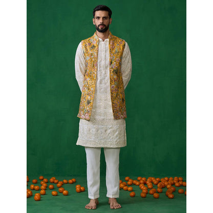 KALPRAAG Poolpankh Haldi Kurta with Jacket and Pant