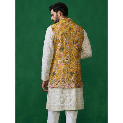 KALPRAAG Poolpankh Haldi Kurta with Jacket and Pant