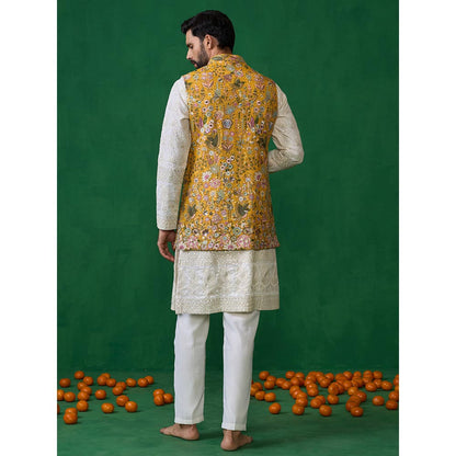 KALPRAAG Poolpankh Haldi Kurta with Jacket and Pant