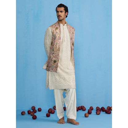 KALPRAAG Poolpankh Ivory Kurta with Jacket and Patiyala