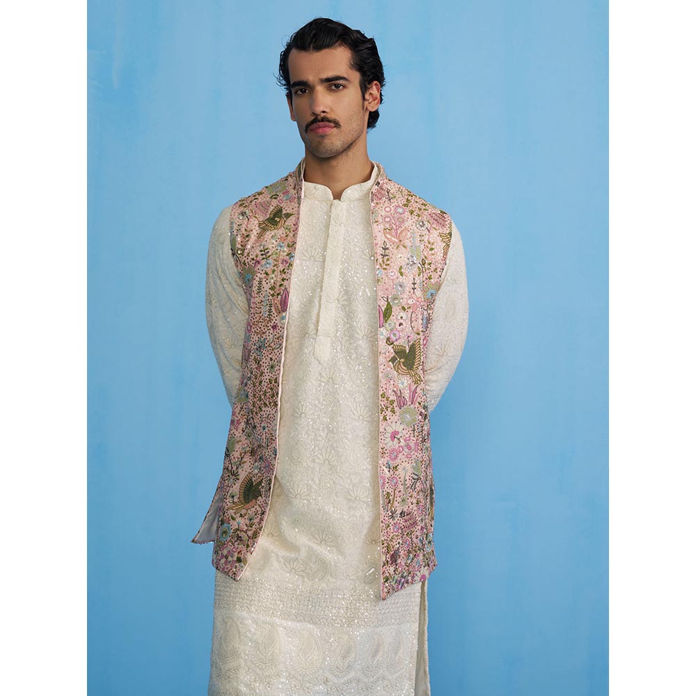 KALPRAAG Poolpankh Ivory Kurta with Jacket and Patiyala