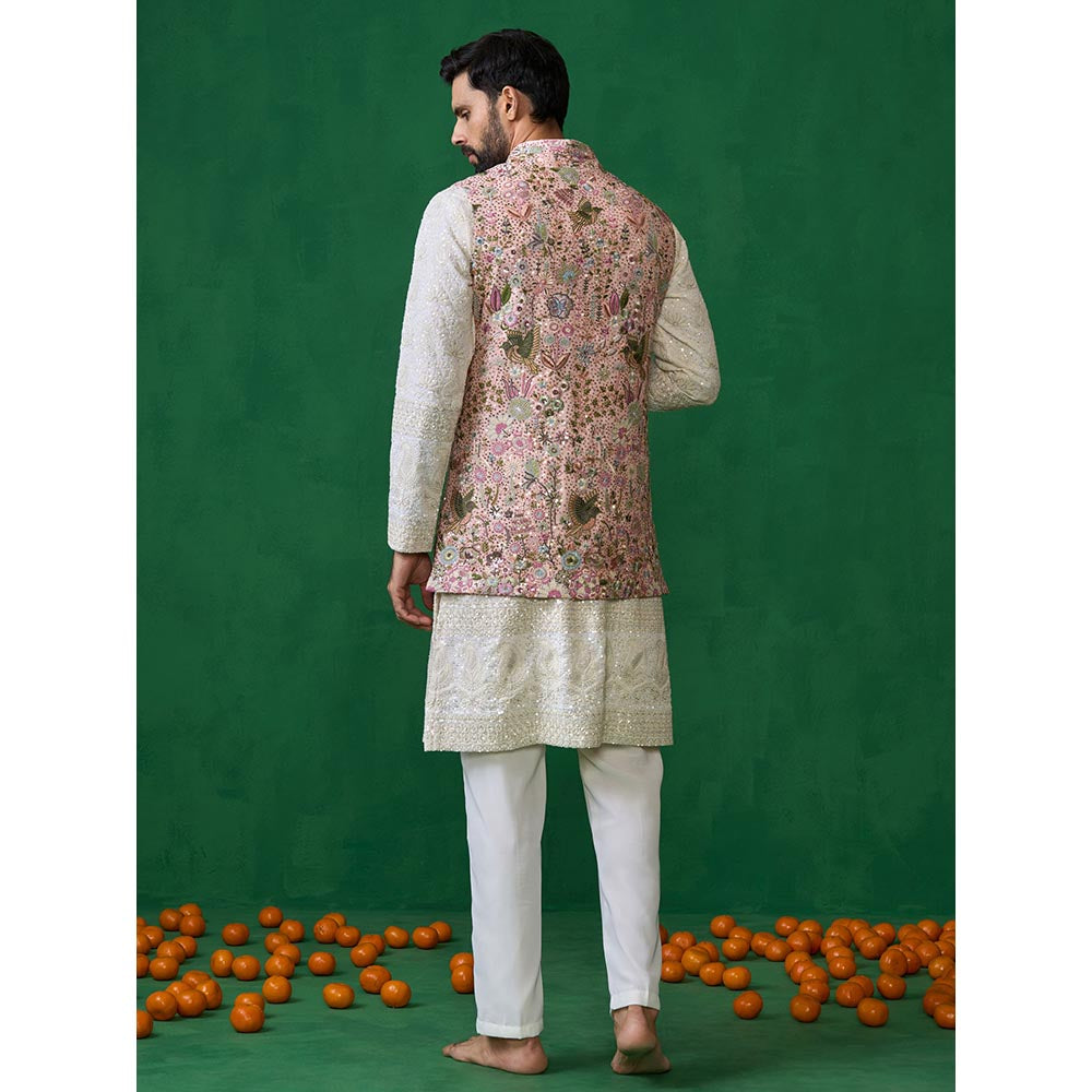 KALPRAAG Poolpankh Pink Kurta with Jacket and Patiyala
