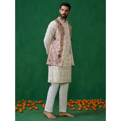 KALPRAAG Poolpankh Pink Kurta with Jacket and Patiyala