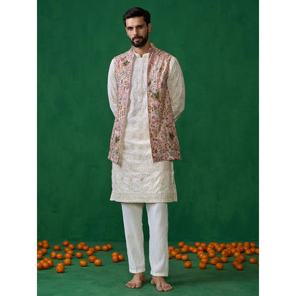 KALPRAAG Poolpankh Pink Kurta with Jacket and Patiyala