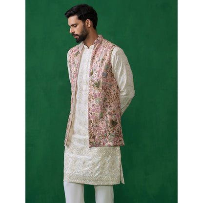KALPRAAG Poolpankh Pink Kurta with Jacket and Patiyala