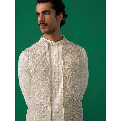KALPRAAG Paisley Ivory Kurta with Jacket and Pant