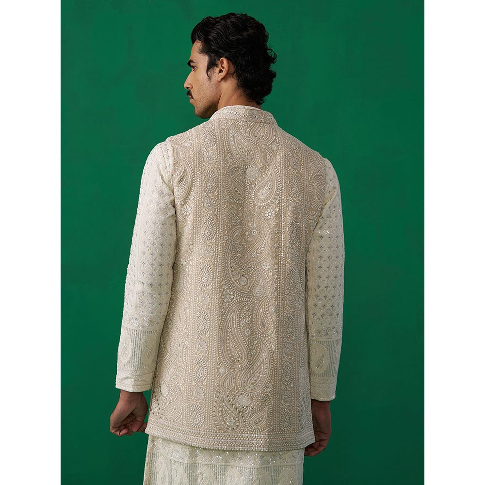 KALPRAAG Paisley Ivory Kurta with Jacket and Pant