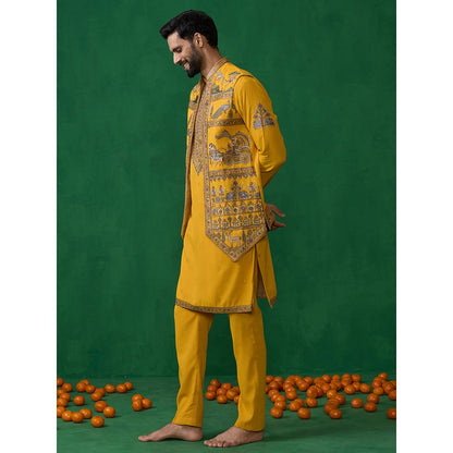 KALPRAAG Ramayan Haldi Kurta with Jacket and Pant