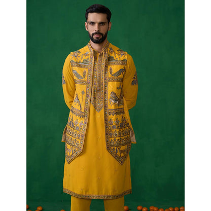 KALPRAAG Ramayan Haldi Kurta with Jacket and Pant