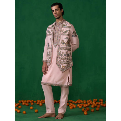 KALPRAAG Ramayan Pink Kurta with Jacket and Pant